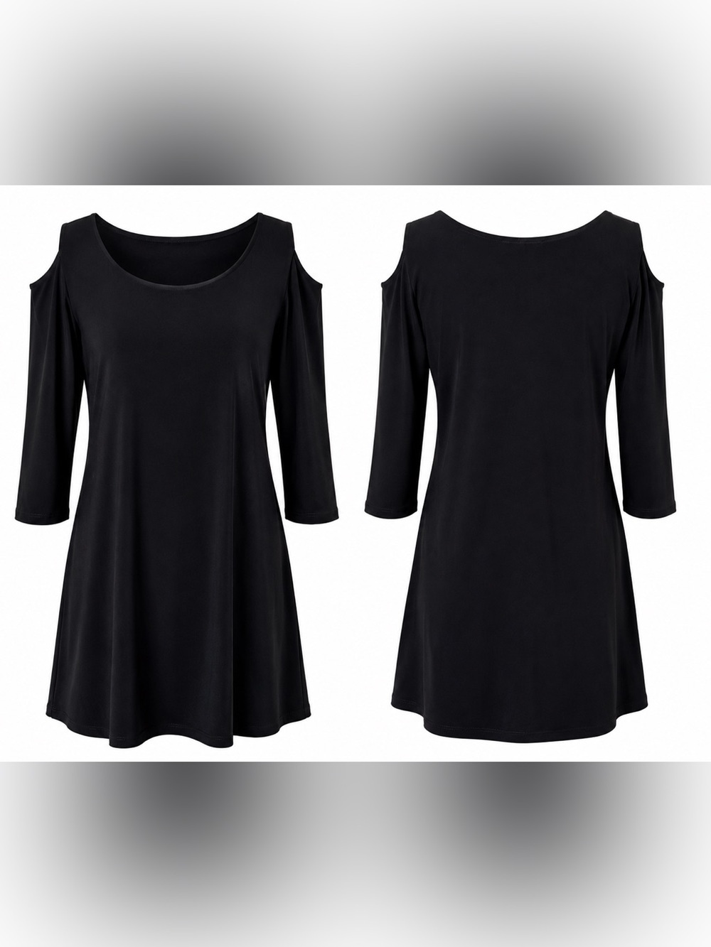 Joseph Ribkoff Black Tunic Top 3/4 Sleeve Stretch Knit NWT Size 4